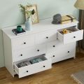 CARPETNAL White Dresser for Bedroom, 7 Drawer Dresser with Wide Drawer and Metal Handles, Woode Dressers & Chests of Drawers for Hallway, Entryway.. 