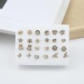 12Pairs Shiny Earring Stud Set Earring For Women Girl Earrings Jewelry. 