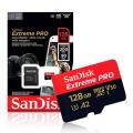 SanDisk Extreme PRO 128GB speeds up to 200mb/s read microSDXC UHS-I CARD with Adapter. 
