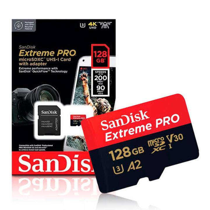 SanDisk Extreme PRO 128GB speeds up to 200mb/s read microSDXC UHS-I CARD with Adapter