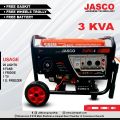 RIGGID DRIVEN BY JASCO GASOLINE GENERATOR  3KVA WITH BUILT IN BATTERY SELF START WHEELS AND GASKIT. 