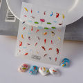 5D Embossed Colorful Lotus Leaf Small Fish Soft Relief Nail Art Stickers DIY Podazz. 