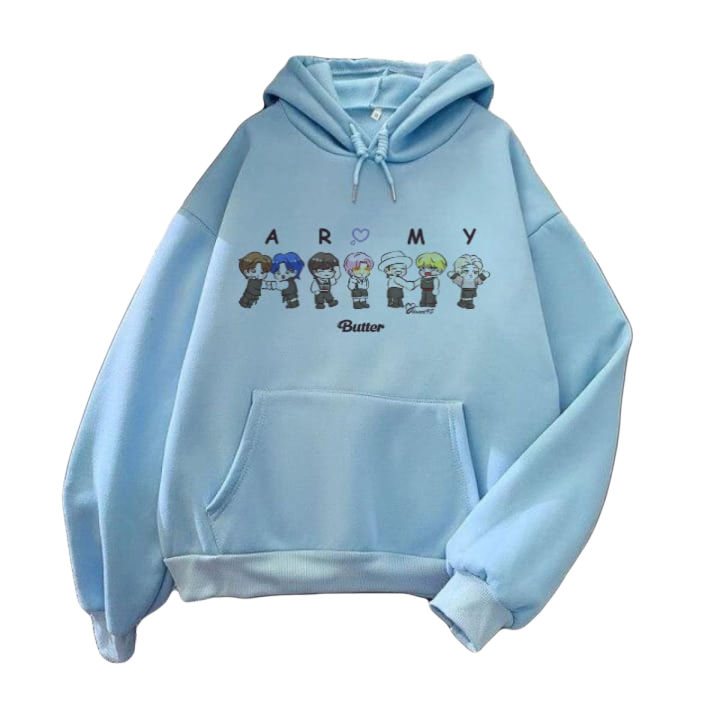 BTS Seven Members Hoodie Fleece Pullover for Girls and Women, All Colors and Sizes Available
