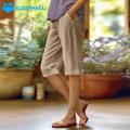 EOCO MALL Women Harem Pants Comfy Knee-length Women's Shorts with Pockets Perfect for Summer Elastic Waist Casual Style Ideal for Home or Sports Available in Various Colors Women Straight Sports Pants. 