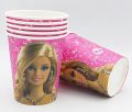 BARBIE DOLL THEME PAPER CUPS ( PACK OF 10 PAPER CUPS ). 
