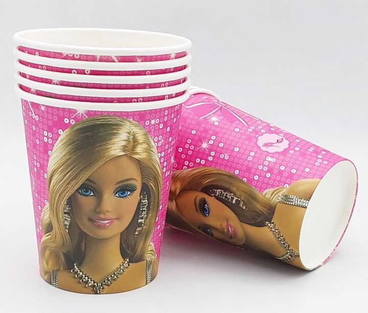 BARBIE DOLL THEME PAPER CUPS ( PACK OF 10 PAPER CUPS )