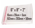 Pack of 100 Cellophane Cello Bags Display Garment Self Seal Adhesive Peel Self seal with 2 inch flap. 