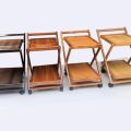 Tea trolley Folding Tea Trolley Beach Wood With Wheels. 