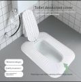 Fully Enclosed Squat Toilet Cover with Foot Step – Odor Stopper and Open Cover Design. 
