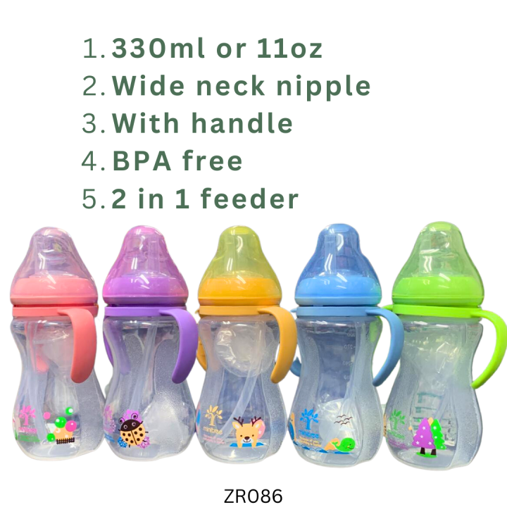 ZR086 330ml 11oz Baby Feeder bottle plastic large imported new