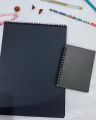 Black Scrap Book Spiral - 17 Sheets Card Paper - A4,A5 And A6 Sizes - By Paper Cuts Paper Products. 