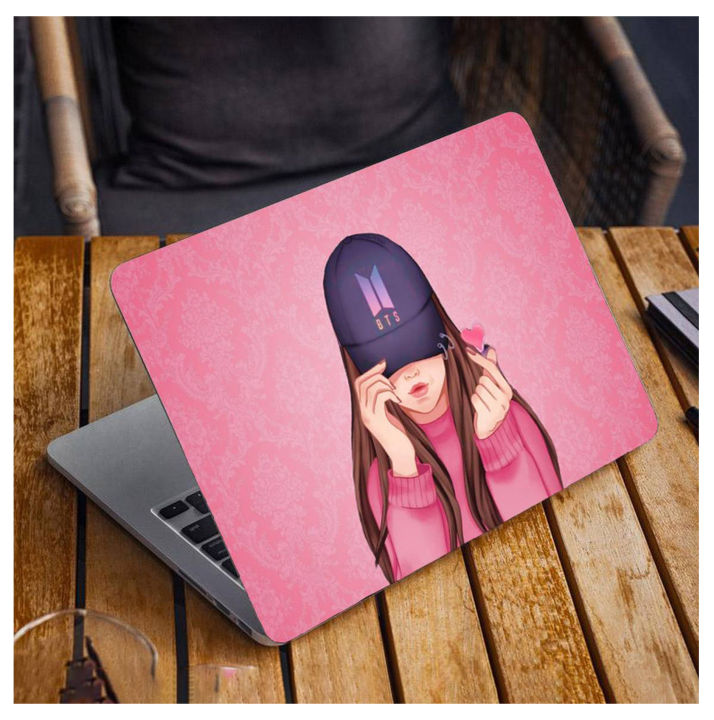 B T S Art girl  Laptop Skin Vinyl Sticker Decal, 13 13.3 14 15 15.4 15.6 inch Laptop Skin Sticker Cover Art Decal Protector Fits All Laptops