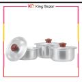 Baby Pot Set Small Aluminum Pots and Pans - 6 Pc Set Metal Finish Cookware for Kitchen. 