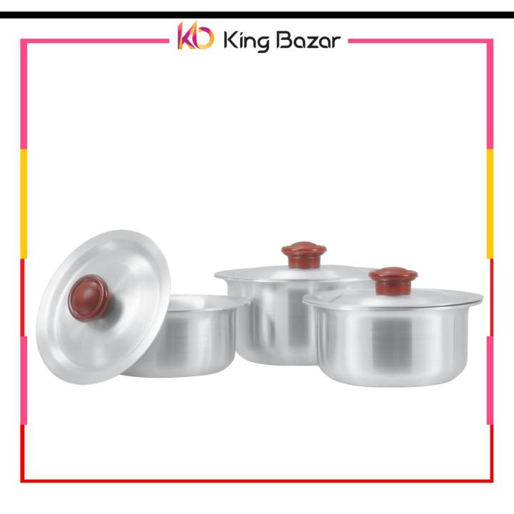 Baby Pot Set Small Aluminum Pots and Pans - 6 Pc Set Metal Finish Cookware for Kitchen