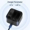 aMagisn AC21 Battery Charger with 3 Battery Channels Charging Box with USB Port and 2 Card Slots Compatible with Insta 360 Ace Pro/Ace. 