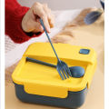 Lunch Box 2 Compartment BPA free Portable Lunch Box School Office Food Storage Container with Fork & Spoon. 