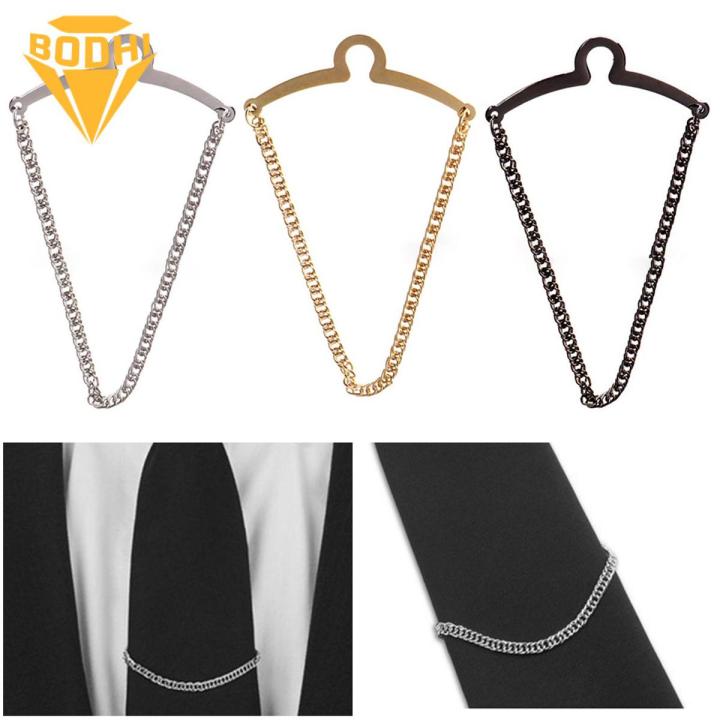 BODHI Necktie Clutch Non-oxidizing Men Tie Chain Tack Clip Locking Pin