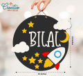 Customized Wooden Frame, Baby Room Wall Decoration for girls and boys, Birthday Gift for kids, Space Theme, Family Wooden Art, Wall Hanging, Personalized Home Decor for any Occasion. 