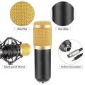 BM 800 Professional Condenser Microphone with 3.5 mm Audio Jack Converter for Mobile, Computer and Mic Stand Sound Studio Recording Dynamic (Black). 