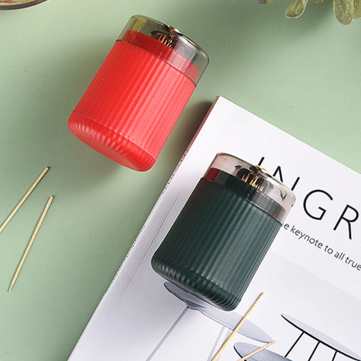 Automatic Push-type Toothpick Holder Box Detachable Tooth Pick Storage Dispenser for Dining Room Living Room Easy kitchen