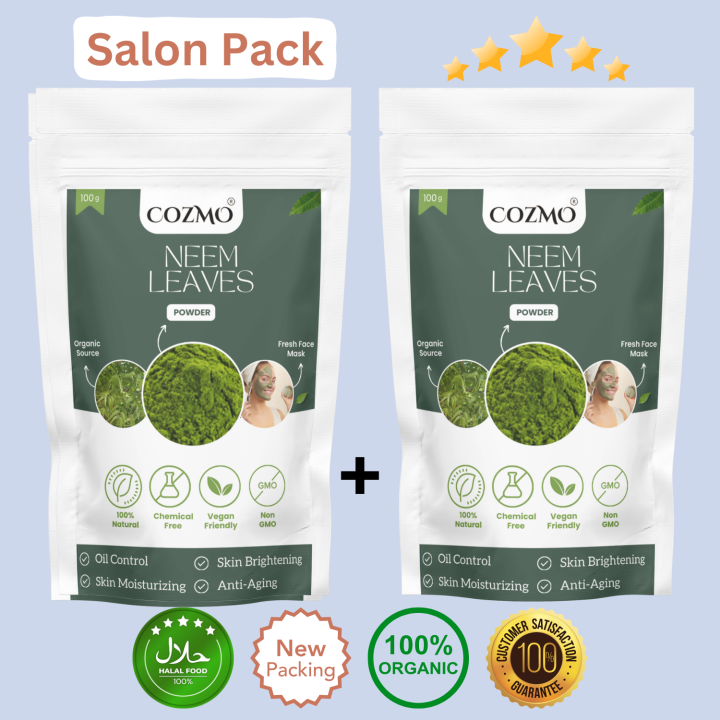 Pack of 2 Neem Leaves Powder - Wild Neem Leave Powder - Dried Neem Powder - 100g