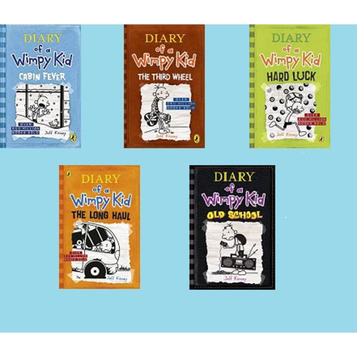 Diary of A  _wimpy kid : The Cabin Fever / The Third Wheel / Hard Luck / The Long Haul / Old School ( set of 5 books )