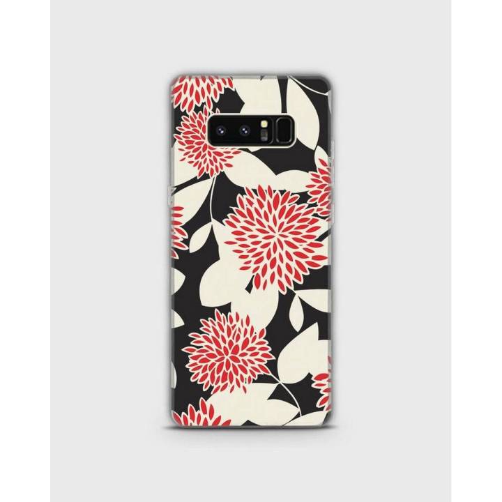 Samsung Note 8 Cover In Hybrid Soft Case Cover Tpu  Red Flower Style - 1Cover2152-