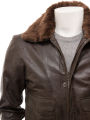 Mens Antique Brown Leather Flight Jacket Bolberry. 
