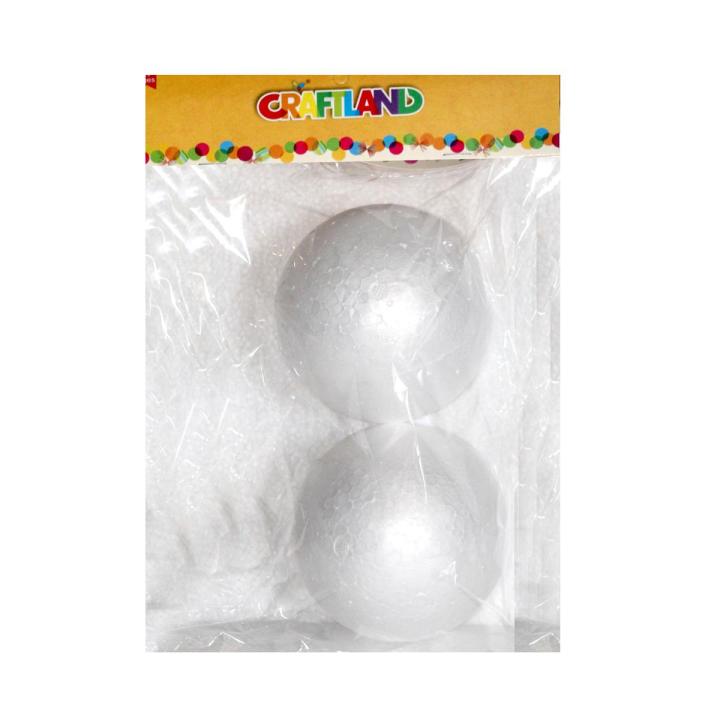 Pack of 2 - Thermopole (Thermocol) Balls for Art and Craft and DIY Projects 10CM