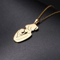Mom Dad Baby Pendant Mother Day Necklace Gold Color Stainless Steel Chain Jewelry For Women Wife Maternal Family Charm Love Gift. 