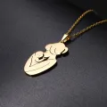 Mom Dad Baby Pendant Mother Day Necklace Gold Color Stainless Steel Chain Jewelry For Women Wife Maternal Family Charm Love Gift. 