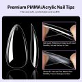 100pcs Almond Shape Transparent / White Color Artificial Nails Nails kit Acrylic Nails Transparent Artificial nail.. 