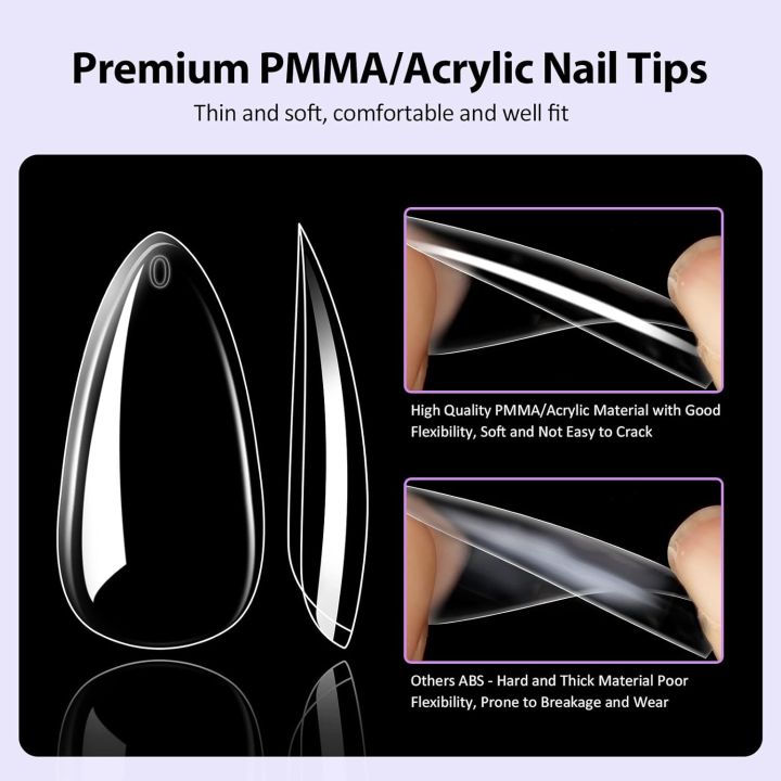 100pcs%20Almond%20Shape%20Transparent%20/%20White%20Color%20Artificial%20Nails%20Nails%20kit%20Acrylic%20Nails%20Transparent%20Artificial%20nail.%20-%20Image%205