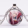 Funny Darling In The Franxx Necklace Zero Two Cartoon Figure Glass Pendant Handmade Girls Cosplay Necklaces. 
