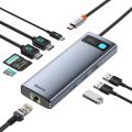 Baseus Laptop Docking Station Dual Monitor, 9 in 1 USB C HUB with 2 HDMI 4K, 100W PD, SD/TF Card Reader, Type C Multiport Adapter for MacBook/HP/Lenovo. 