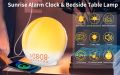 Wake Up Light Sunrise Alarm Clock  Radio for Kids, Heavy Sleepers, Bedroom, with Sunrise/Sunset Simulation, Fall Asleep, Dual Alarms, FM Radio, Snooze, Nightlight, 7 Colorful Lights, 7 Natural Sounds (White). 