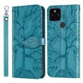 For Google Pixel 5 Life of Tree Embossing Pattern Horizontal Flip Leather Case with Holder & Card Slot & Wallet & Photo Frame & Lanyard. 