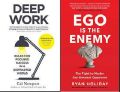 Ego_Is The Enemy By Ryan Holiday / Deep Work By Cal Newport set of 2 books. 