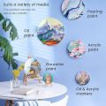 Openness - Round Canvas - Pack of 5 - Each Size  4,6,8,10,12 Inches Round Board 100% Small Cotton Stretched Blank Canvass For Painting - Well Prime Coated. 