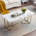 center table side table for living room  wooden marble texture powder coated paint Modern Luxury Living Room Table Gold Paint Finish. 