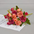 Decorative Realistic Fake Rhododendron Wedding Decor Scene Layout with Single Branch & Multiple Forks. 