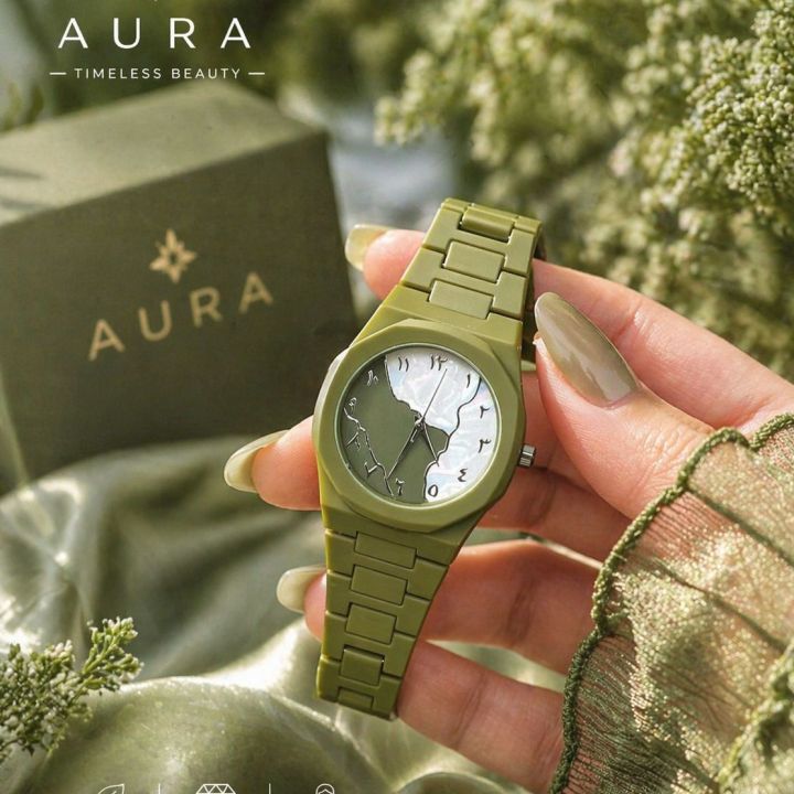 Olive%20Green%20Aura%20Wristwatch%20for%20Women%20&%20Girls%20%7C%20Split%20Marble%20Dial%20with%20Arabic%20Numerals%20%7C%20Elegant%20Analog%20Fashion%20Watch%20with%20Matching%20Lightweight%20Link%20Bracelet%20%7C%20Stylish%20Watch%20for%20Office,%20Parties,%20Outings%20&%20Everyday%20Wear%20-%20Image%203