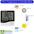 Digital HTC-1 HTC-2 HTC-2A LCD Indoor Outdoor Thermometer Hygrometer Temperature Humidity Meter  Thermometer Tester With Clock HTC-1/2/2A by Electrica. 