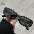 DC Classic Rectangle Frame Sunglasses For Women | Vintage Small Square Sunglasses Men Women Retro. 