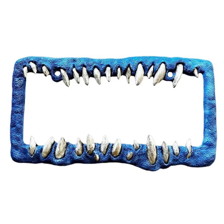 JAERBEE Car License Plate Frame Horror Teeth License Plate Bracket Car Supplies Front&Rear License Plate Exterior Accessories A