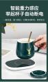 Electric Heating Cup Pad – USB / Power Plug Coffee Mug Warmer with Ceramic Mug, Temperature-Lock Lid & Spoon. 