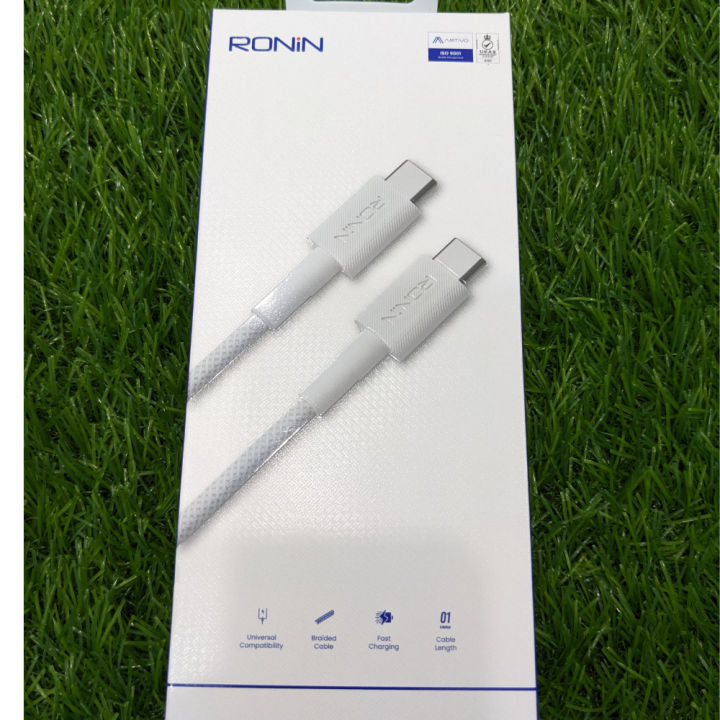 Ronin R‑2040 Type‑C to Type‑C Fast Charging Cable – 60W | Braided Shielded Design | 1 m
