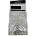 WHITE TABLE COVER WITH SILVER POLKA DOT ( 72 INCH X 54 INCH ). 