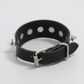 Gothic Spike Bracelet Black Wide PU Leather Bracelet for Women Men Girl Cuff Bangle Studded Wristband Unisex Jewelry. 