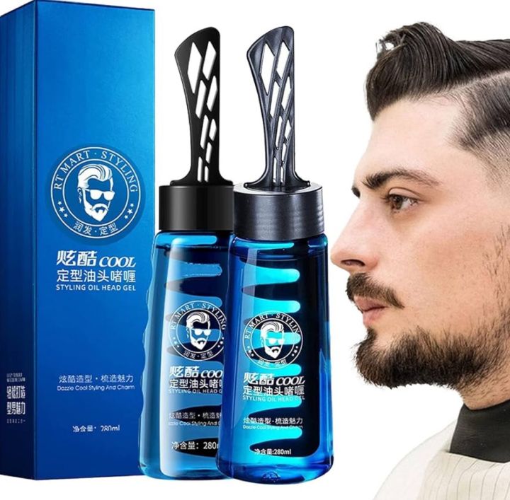 VEZE 2-in-1 Hair Styling Gel with Comb – Long Lasting Strong Hold Hair Wax